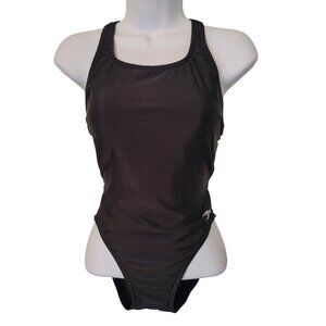 Speedo Pro LT Black Swimsuit One Piece 8/34 Racerback Swim